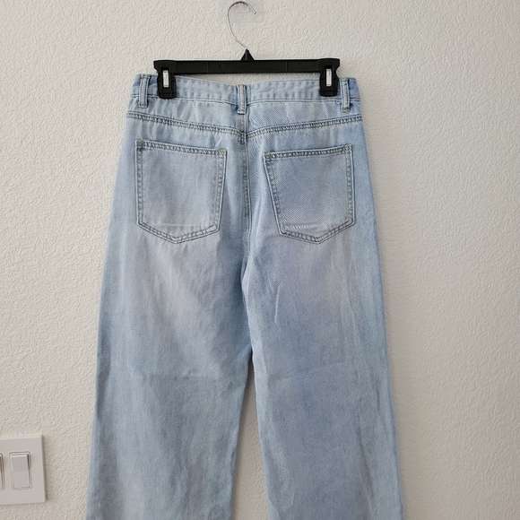 Princess Polly Damika High Waist Wide Leg Crop Jeans - Picture 4 of 10